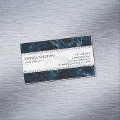 ネイビーブルーホワイトマーブルビジネスカードマグネット マグネット名刺 (インサイチュ)