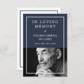 ネイビーブルーホワイトミニマル祈りの言葉カード エンクロージャーカード (正面/裏面)