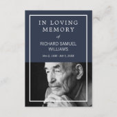 ネイビーブルーホワイトミニマル祈りの言葉カード エンクロージャーカード (正面)