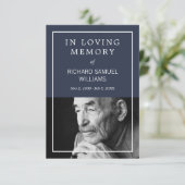 ネイビーブルーホワイトミニマル祈りの言葉カード エンクロージャーカード (スタンド正面)