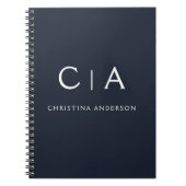 ネイビーブルーホワイトモダンプロフェッショナルクラス ノートブック (正面)