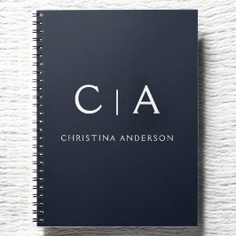 ネイビーブルーホワイトモダンプロフェッショナルクラス ノートブック