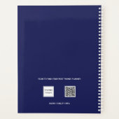 ネイビーブルーホワイトモノグラム名2023 プランナー手帳 (裏面)