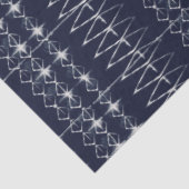 ネイビーブルーホワイトライン絞り染めパタ伝統的ーン 薄葉紙 (詳細)