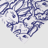 ネイビーブルーホワイトラビットバニーラージパターン 薄葉紙 (詳細)