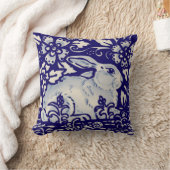 ネイビーブルーホワイトレシーングラビットハレチノワセリー クッション (ブランケット)