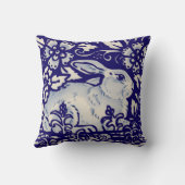 ネイビーブルーホワイトレシーングラビットハレチノワセリー クッション (裏面)