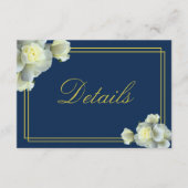 ネイビーブルーホワイトローズ披露宴アコム詳細 エンクロージャーカード (正面)