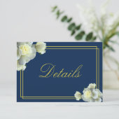 ネイビーブルーホワイトローズ披露宴アコム詳細 エンクロージャーカード (スタンド正面)