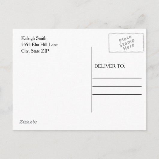 ネイビーブルーホワイト卒業の日付を保存 案内ポストカード (裏面)