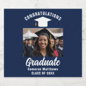 ネイビーブルーホワイト大学院写真修士会 ビールラベル (シングルラベル)