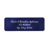 ネイビーブルーホワイト差出人住所 ラベル (正面)