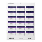 ネイビーブルーホワイト水玉模様薄紫名モノグラム ラベル (フルシート)