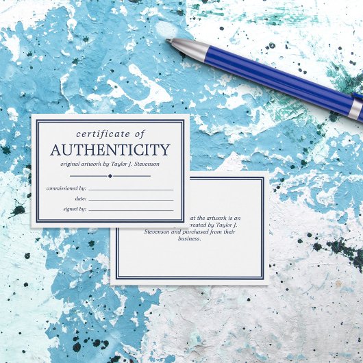 ネイビーブルーホワイト認証証明書