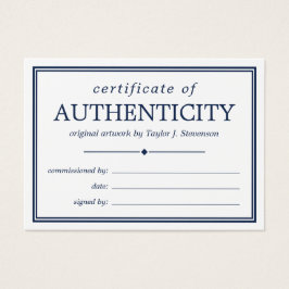 ネイビーブルーホワイト認証証明書