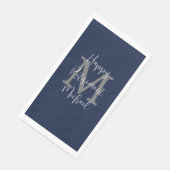 ネイビーブルーホワイト退職パーティー名モノグラム (コーナー)