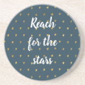 ネイビーブルーホワイト金ゴールドスター コースター (正面)