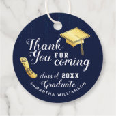 ネイビーブルーホワイト金ゴールド2025卒業ありがとう フェイバータグ (裏面)