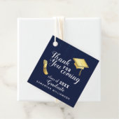 ネイビーブルーホワイト金ゴールド2025卒業ありがとう フェイバータグ (インサイチュ)