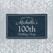 ネイビーブルーホワイト100thバースデーパーティー 横断幕