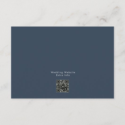 ネイビーブルーホワイトQRコードウェブサイトデジタルRSVP 招待状 (裏面)