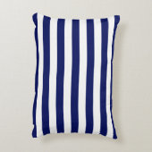 ネイビーブルーホートホリストライプズホットピンク名モノグラム アクセントクッション (裏面(縦))