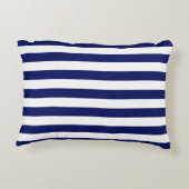 ネイビーブルーホートホリストライプズホットピンク名モノグラム アクセントクッション (裏面)