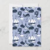 ネイビーブルーホー航海のエールベビーシャワー招待状 招待状 (裏面)