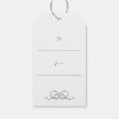 ネイビーブルーボウお洒落スユニーククリスプレゼント ギフトタグ (裏面)