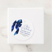 ネイビーブルーボウ結び目ブライダルシャワー フェイバータグ (インサイチュ)