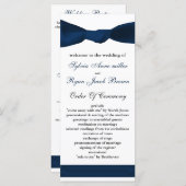 ネイビーブルーボウ結婚式 プログラム (正面/裏面)