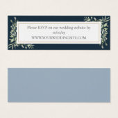 ネイビーブルーボタニカルグリーン結婚リーのウェブサイトRSVP (正面&裏面)