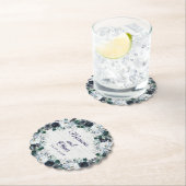 ネイビーブルーボホフローラ結婚ズ ペーパーコースター (インサイチュ)