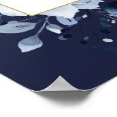 ネイビーブルーボホフローラ聖餐式ウェルカムサイン ポスター (角)