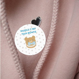 ネイビーブルーボーイ投票ベビーベットパーティーステッカー ラベル