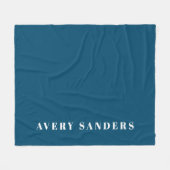 ネイビーブルーボーシンプルズのパーソナライズされた名 フリースブランケット (正面(横))