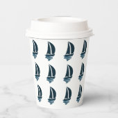 ネイビーブルーボートファ航海のイミリビーチハウスパーティー 紙コップ (裏面)