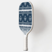 ネイビーブルーボーホシックフリンジパターンカスタム文字 ピックルボールラケット (左)