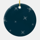 ネイビーブルーポーラベアママとベビー初めてのクリスマス セラミックオーナメント (裏面)