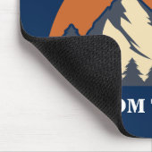 ネイビーブルーマウンテンサンセットログキャビンカスタム マウスパッド (コーナー)