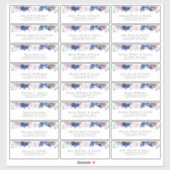 ネイビーブルーマウヴフローラ個人住所 シール (シート)