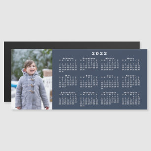 ネイビーブルーマグネットに写真2022カレンダーを追加