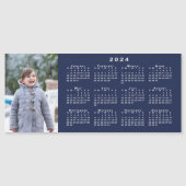 ネイビーブルーマグネットに写真2024カレンダーを追加 (正面)