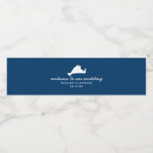 ネイビーブルーマルタスヴィンヤードの地結婚図 ペットボトルラベル (シングルラベル)