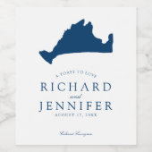 ネイビーブルーマルタスヴィンヤードの地結婚図 ワインラベル (シングルラベル)