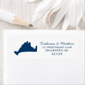 ネイビーブルーマルタスヴィンヤードマ無地のップ結婚ズ ラベル (インサイチュ)