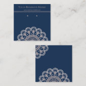 ネイビーブルーマンダライヤリングディスプレイカード スクエア名刺 (正面/裏面)