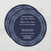 ネイビーブルーマンダラサークル招待状 シーズンカード (正面/裏面)