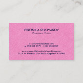 ネイビーブルーマンダラ付きピンクバーラップリネン 名刺 (裏面)