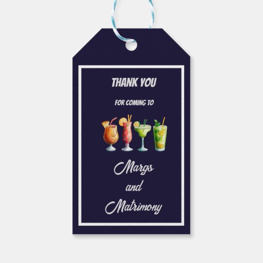 ネイビーブルーマークス&結婚バチェロレッテ感謝していユーズ ギフトタグ (裏面)